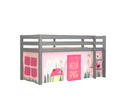 Detská posteľ z masívu s dekoráciami pre dievča - Pino grey