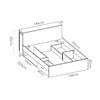 Dizajnová posteľ s úložným priestorom Ely mat white, oak