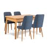Jedálenská zostava, rozkladací stôl a štyri stoličky Santiago blue
