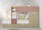 Poschodová posteľ Flip - svetlý dub, shade