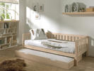Detská posteľ z masívu so šuplíkmi a prístelkou Fritz natural