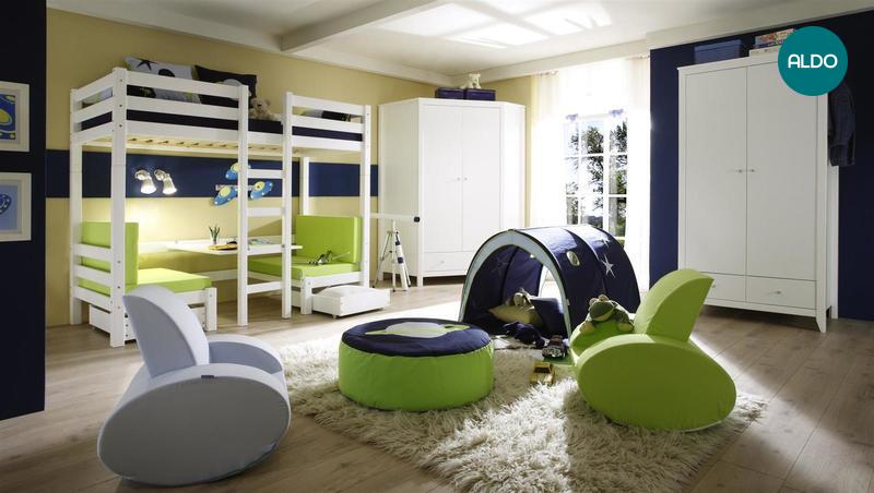 Detská izba z masívu pre dve deti Space