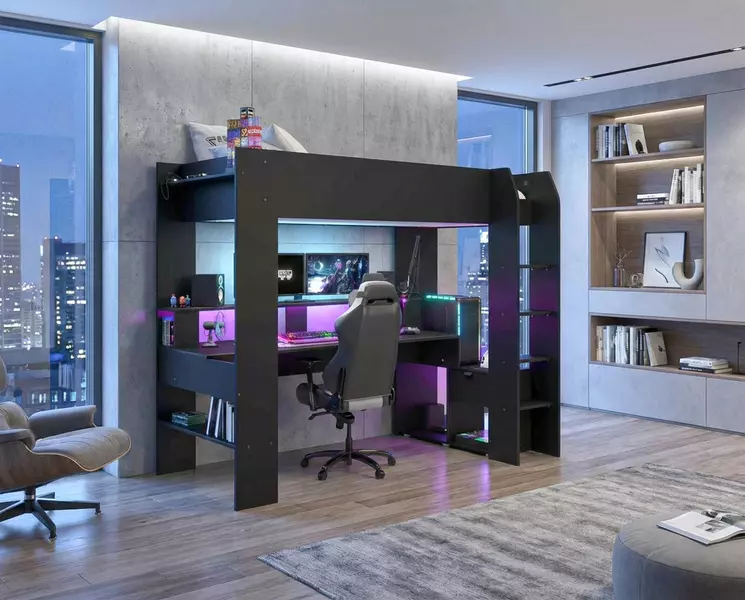 Regály čierne k herným stolom Gaming
