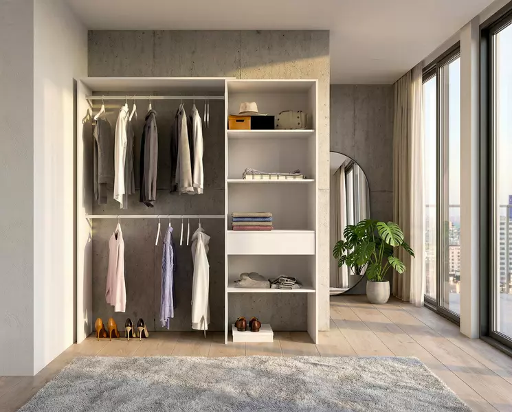 Šatníková skriňa otvorená Suit white basic