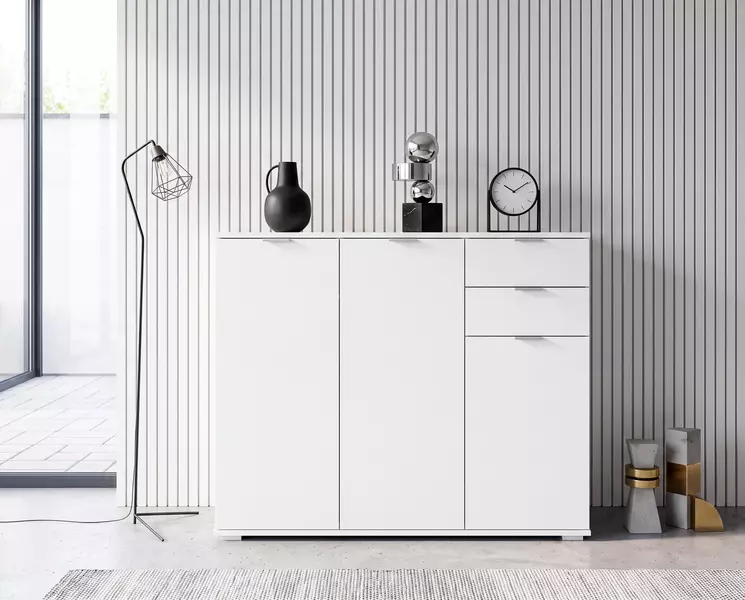 Komoda biela kombinovaná Simply tall wide