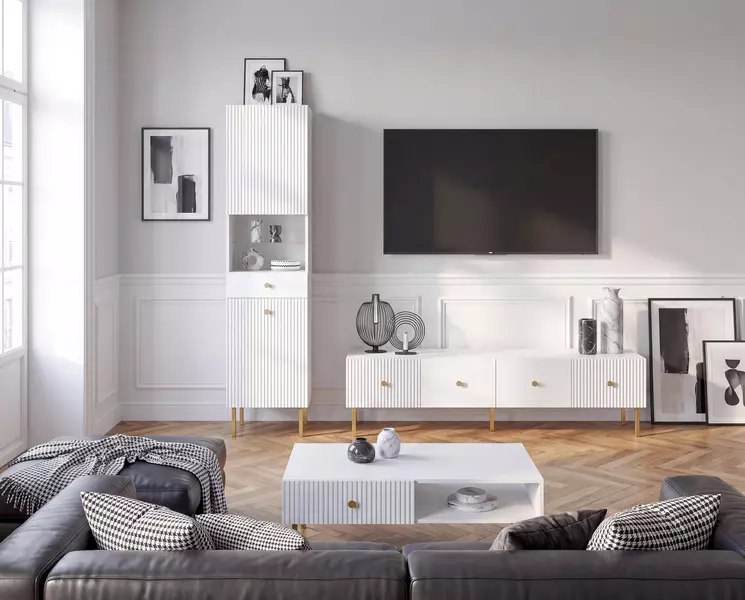 Televízny stolík biely Winny large