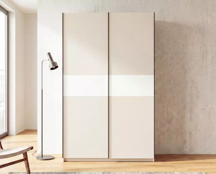 Šatníková skriňa s posuvnými dverami 120 cm kašmír / biela Barcelo II