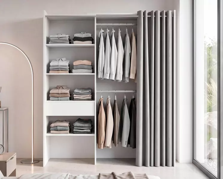 Šatníková skriňa otvorená Suit white extra large