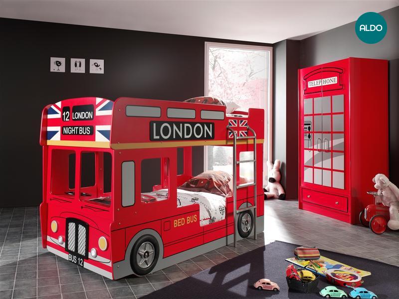 Detská izba s poschodovou posteľou London bus