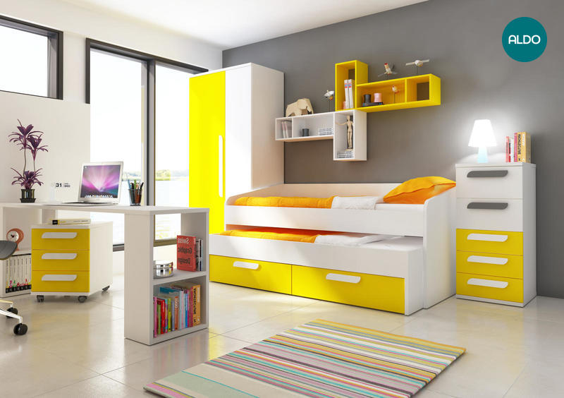 Detská izba s prístelkou B - žltá