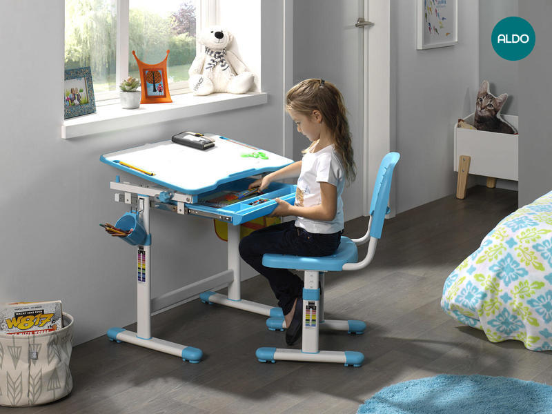 Rastúci písací stôl pre prváka Comfort - modrý