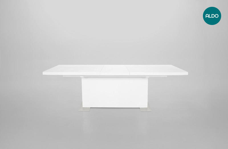 Moderný biely rozkladací stôl Brick