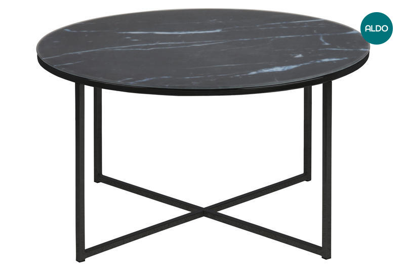 Čierny konferenčný stolík s motívom mramoru