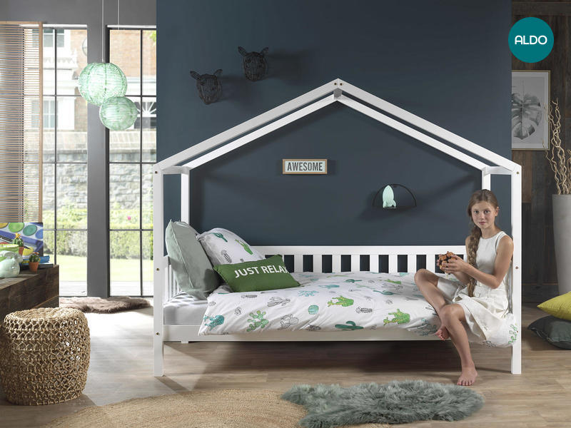 Detská posteľ v tvare domčeka deti Dallas white
