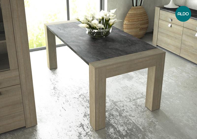 Dizajnový jedálenský stôl Rita grey oak