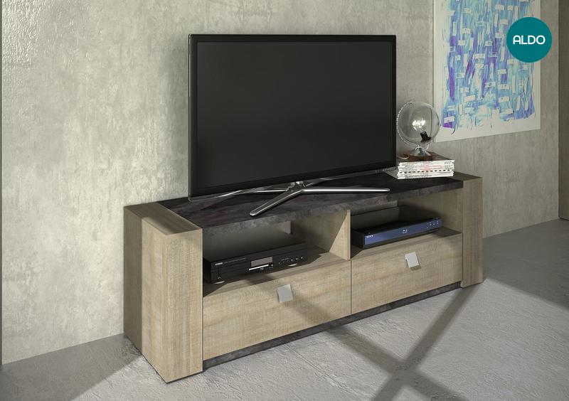 Dizajnový televízny stolík Rita grey oak