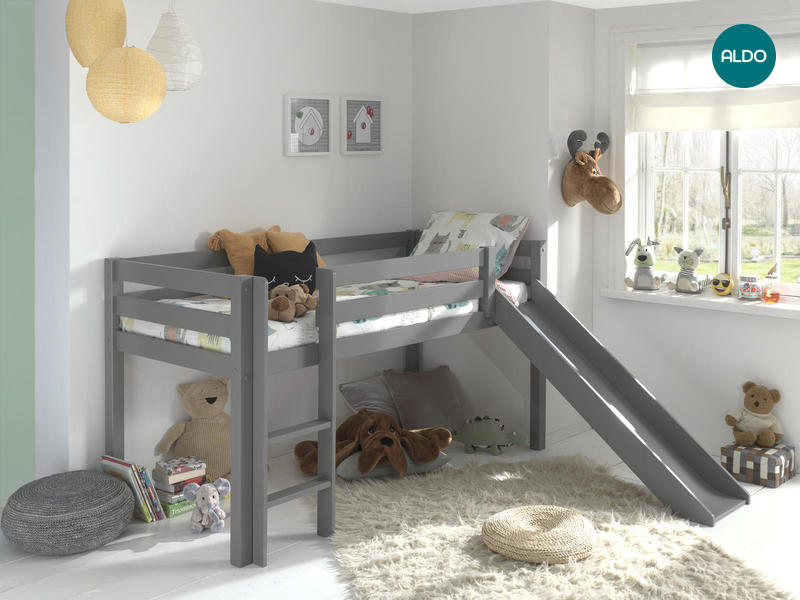Detská posteľ s kĺzačkou Pino grey