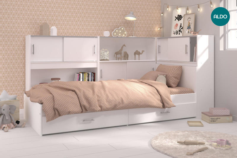 Detská posteľ Snoop 90x200 s tromi nadstavcami pre dievča