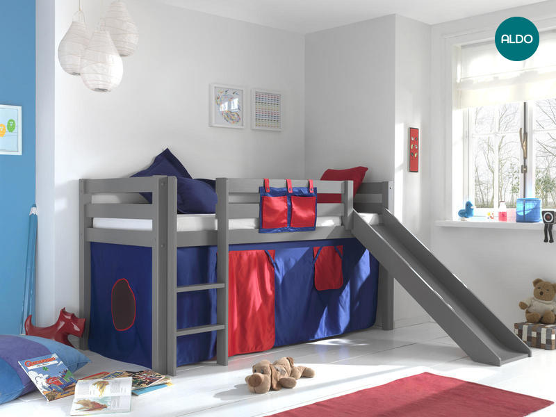 Detská posteľ s kĺzačkou Pino grey I