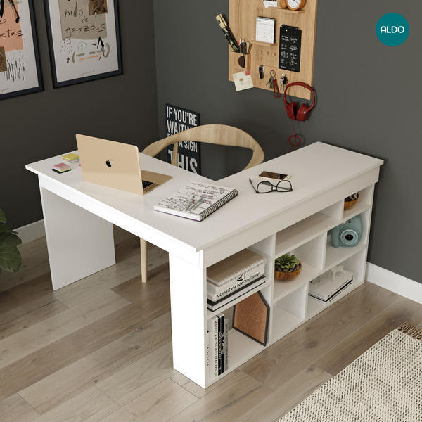 Rohový písací stôl Corner white