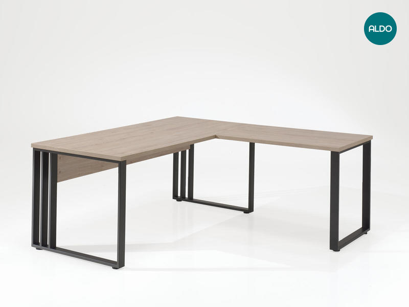 Rohový písací stôl kovová konštrukcia Rio spring oak medium