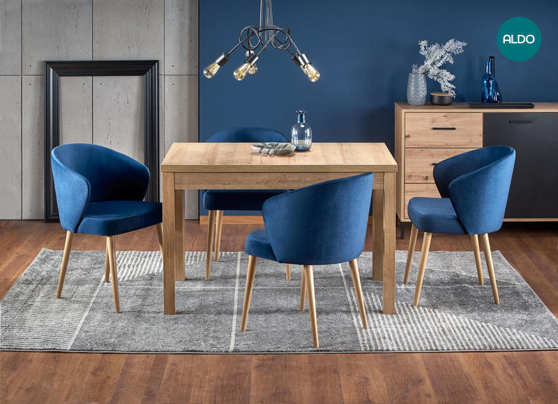 Jedálenská zostava rozkladací stôl a štyri stoličky Mirisi blue